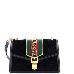 Gucci Sylvie Shoulder Bag Gg Velvet #233576G13B